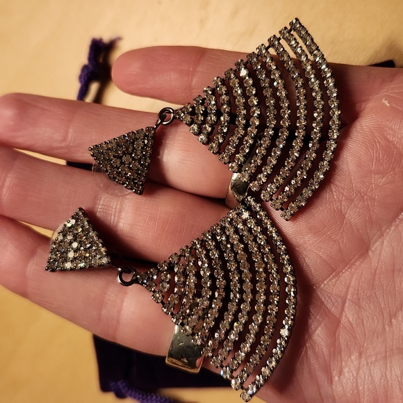 Rhinestone earrings - Picture 2 of 3